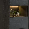 Elements, bergkast smal - 60 cm. - 1-deur + 2-laden + 1-niche + led incl. metalen poten - Onyx