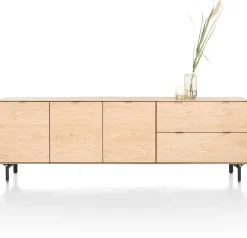 Elements, dressoir 240 cm - 3-deuren + 2-laden incl. metalen poten - natural