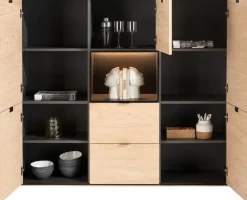 Elements eikenfineer dressette met niche + LED 150cm