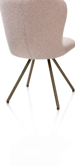 Ethan, eetkamerstoel - draaibaar steelbrown - 4-poot - stof Cloudy - Roze