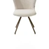 Ethan, eetkamerstoel - draaibaar steelbrown - 4-poot - stof Cloudy - beige