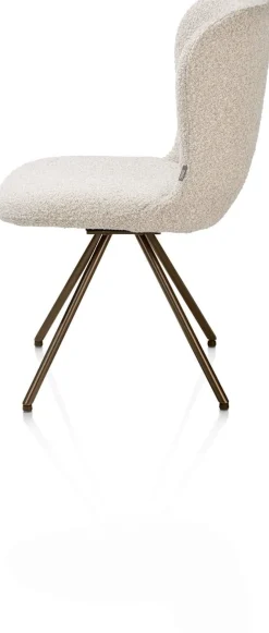 Ethan, eetkamerstoel - draaibaar steelbrown - 4-poot - stof Cloudy - beige