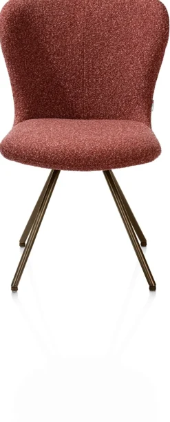 Ethan, eetkamerstoel - draaibaar steelbrown - 4-poot - stof Cloudy - koper