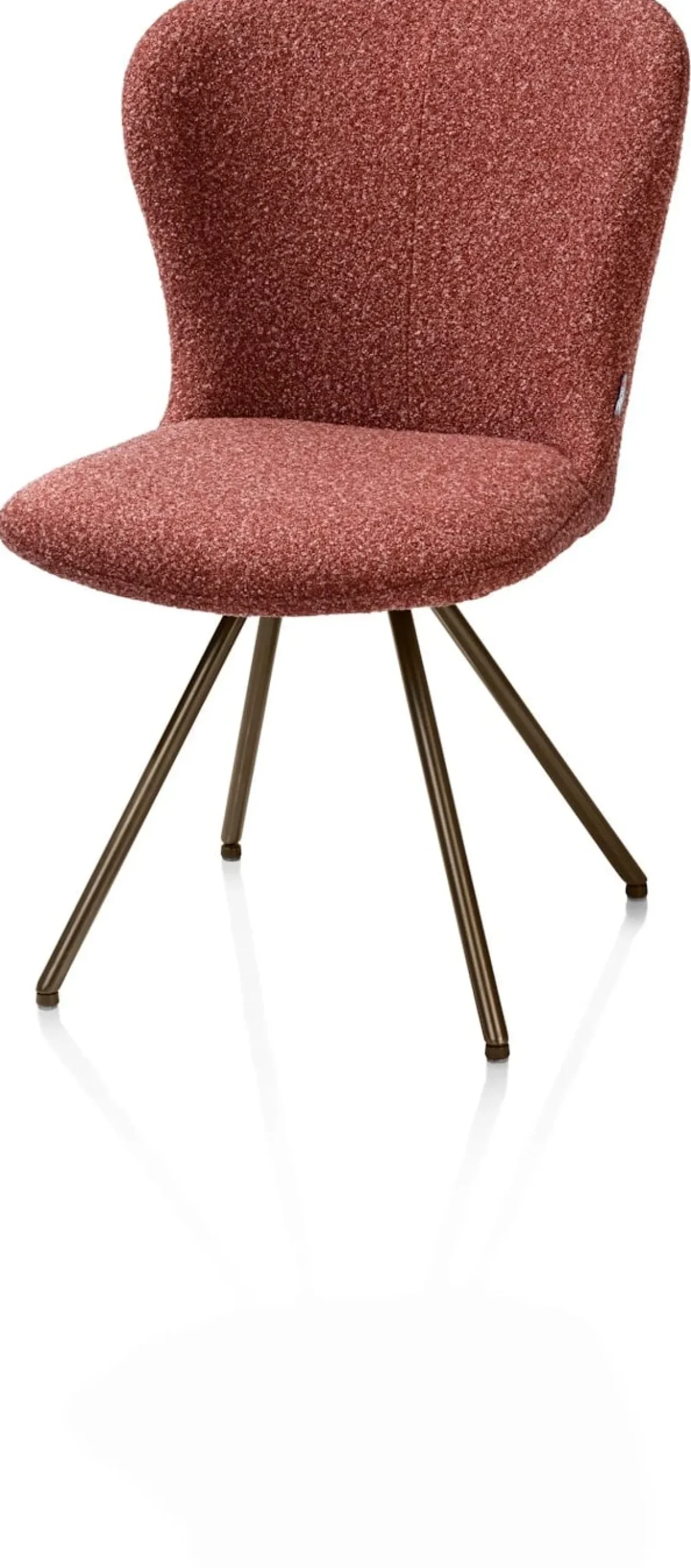 Ethan, eetkamerstoel - draaibaar steelbrown - 4-poot - stof Cloudy - koper