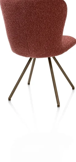 Ethan, eetkamerstoel - draaibaar steelbrown - 4-poot - stof Cloudy - koper