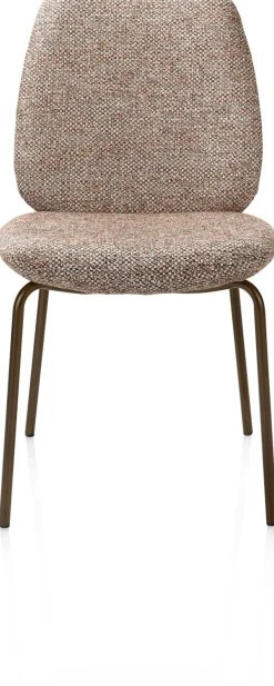 Fae, eetkamerstoel - 4-pootjes steelbrown - stof Bellini - koper