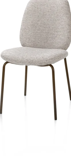 Fae, eetkamerstoel - 4-pootjes steelbrown - stof Bellini - Kiezel