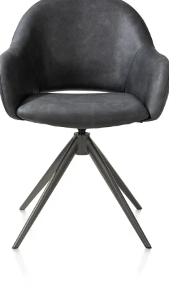 Finn, armstoel terugdraai - graphiet frame - stof Pala - Antraciet