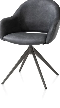 Finn, armstoel terugdraai - graphiet frame - stof Pala - Antraciet