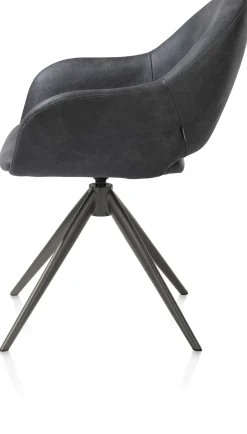 Finn, armstoel terugdraai - graphiet frame - stof Pala - Antraciet