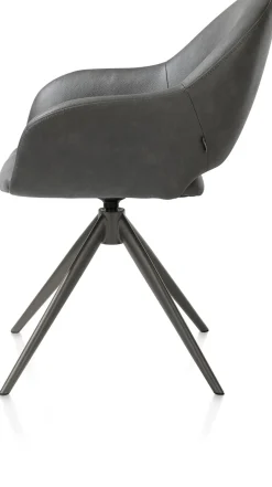 Finn, armstoel terugdraai - graphiet frame - stof Pala - Groen