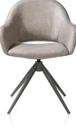 Finn, armstoel terugdraai - graphiet frame - stof Pala - Lichtgrijs