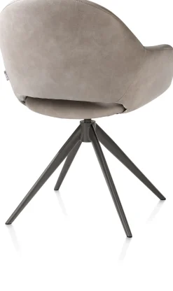 Finn, armstoel terugdraai - graphiet frame - stof Pala - Lichtgrijs