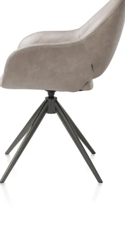 Finn, armstoel terugdraai - graphiet frame - stof Pala - Lichtgrijs