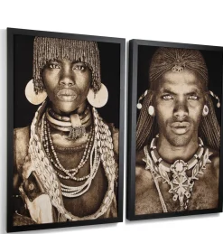 Hamar Woman schilderij 75x125cm in de kleur Multi Color