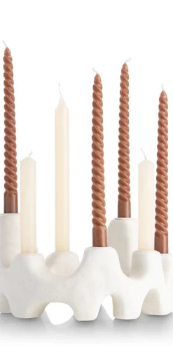 Jet kandelaar H14,5cm in de kleur Wit - COCOmaison