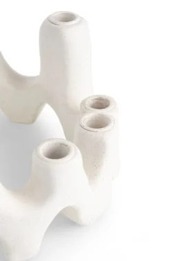 Jet kandelaar H14,5cm in de kleur Wit - COCOmaison