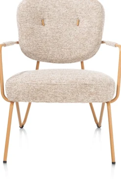 June fauteuil in combi stof met zwart metalen frame