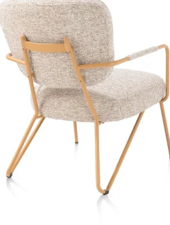 June fauteuil in combi stof met zwart metalen frame