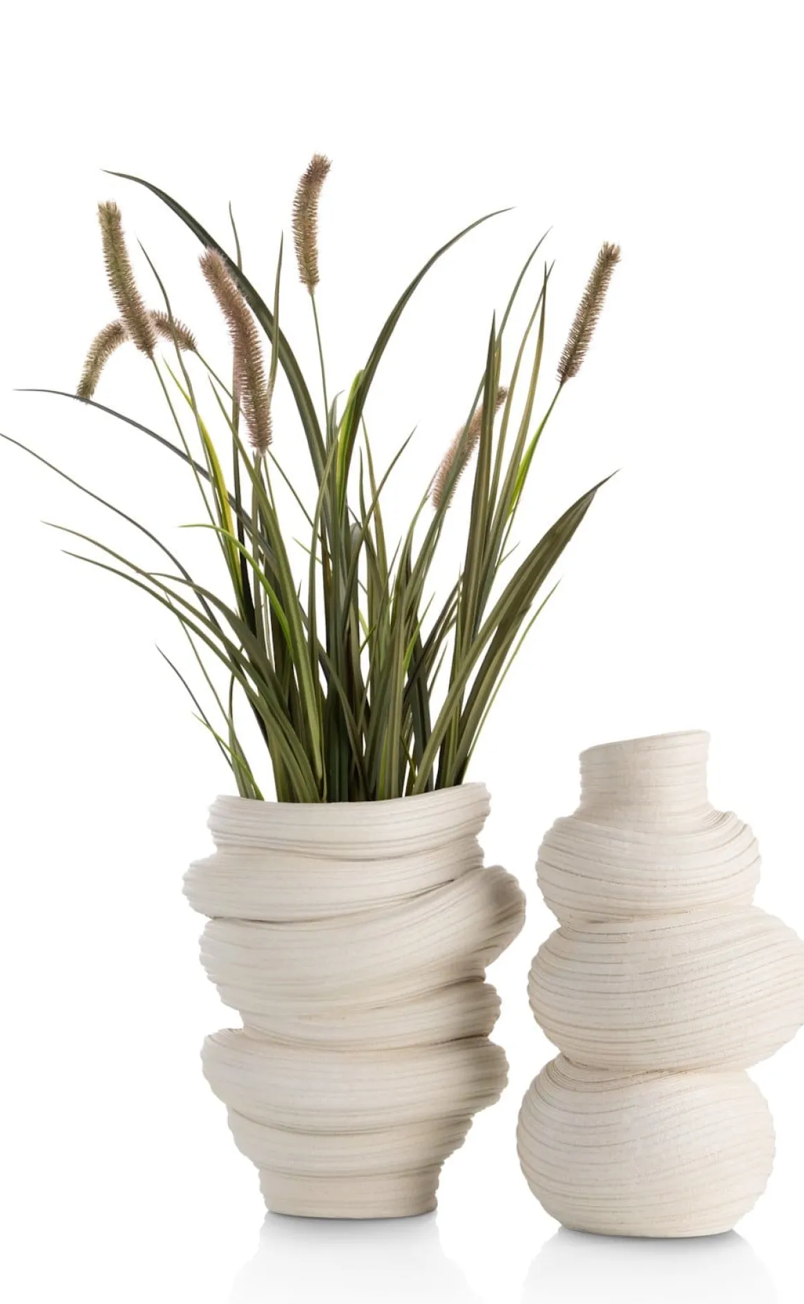 Juul vaas H36,6cm in de kleur Crème - COCOmaison