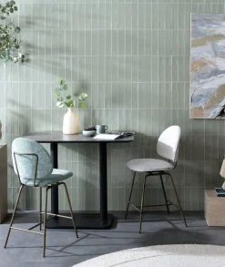 Kjel barstoel champagne frame in de kleur Crème - COCOmaison