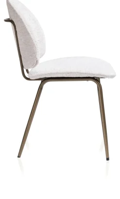 Kjel eetkamerstoel - champagne frame in de kleur Crème