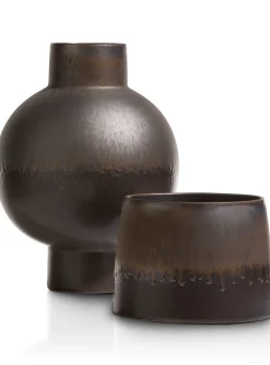 Lara keramieken bloempot met metallic finish H17cm