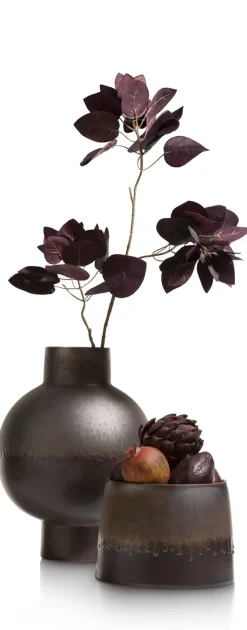 Lara keramieken bloempot met metallic finish H17cm