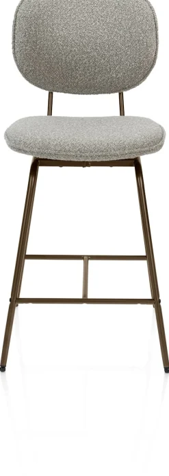 Lexi, barstoel - steelbrown - draaibaar - stof Cloudy - Olijf