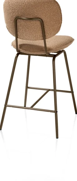 Lexi, barstoel - steelbrown - draaibaar - stof Cloudy - Okergeel