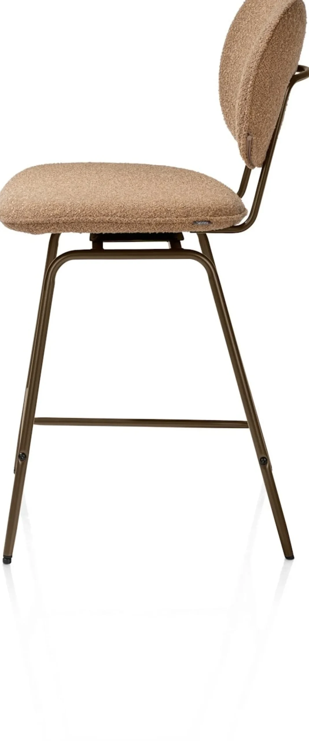 Lexi, barstoel - steelbrown - draaibaar - stof Cloudy - Okergeel