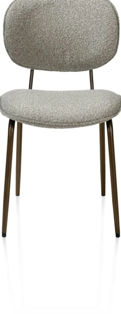 Lexi, eetkamerstoel - steelbrown - stof Cloudy - Olijf