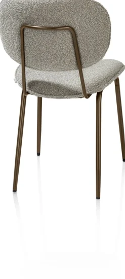 Lexi, eetkamerstoel - steelbrown - stof Cloudy - Olijf