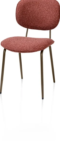 Lexi, eetkamerstoel - steelbrown - stof Cloudy - koper