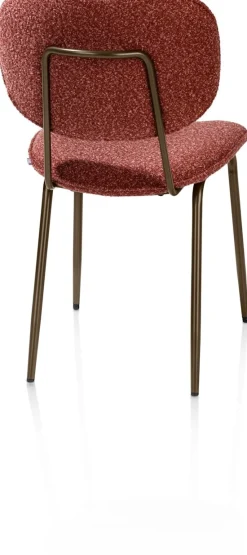 Lexi, eetkamerstoel - steelbrown - stof Cloudy - koper