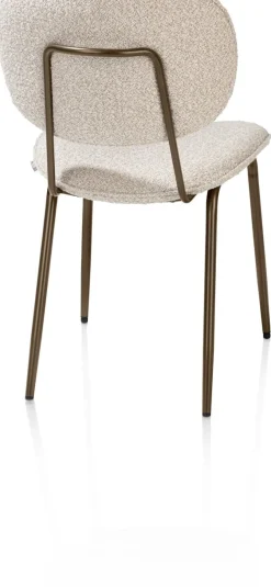 Lexi, eetkamerstoel - steelbrown - stof Cloudy - beige