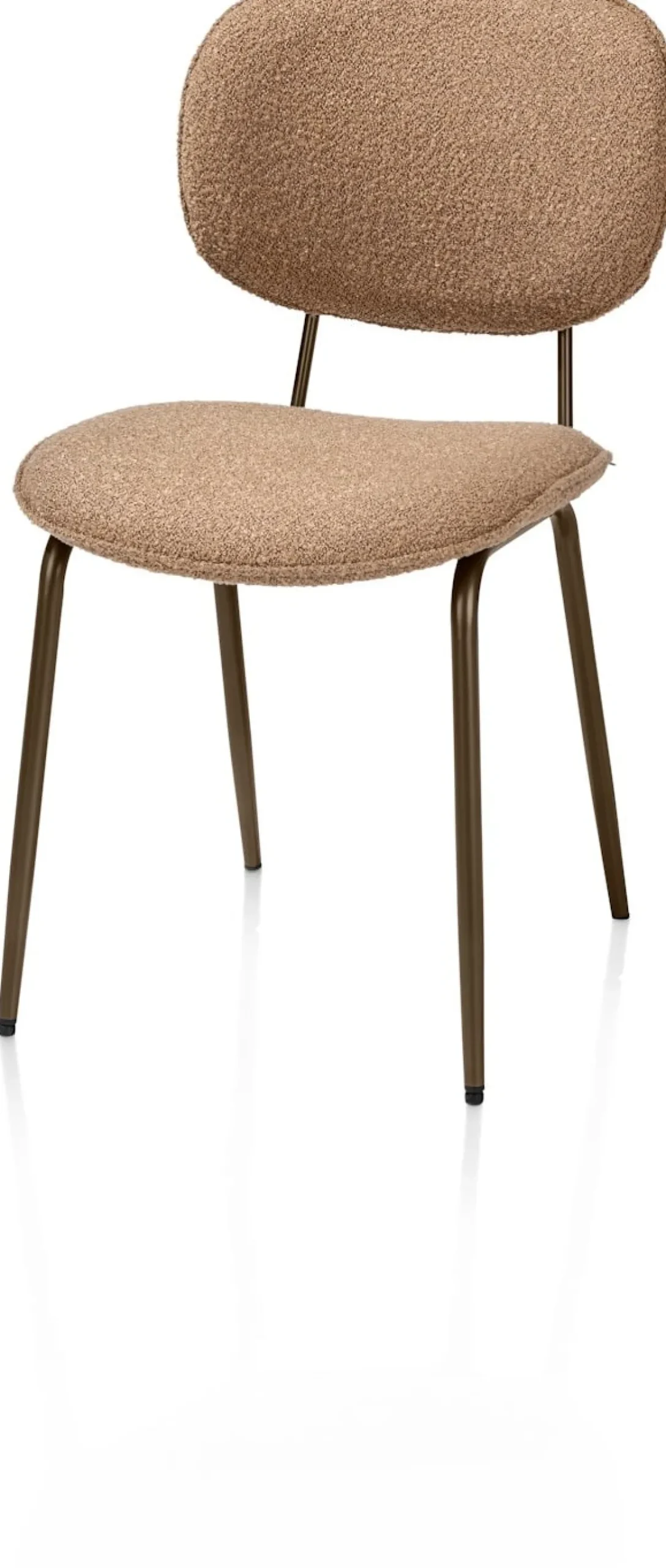 Lexi, eetkamerstoel - steelbrown - stof Cloudy - Okergeel