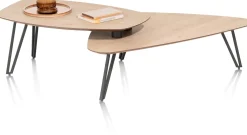 LINDFIELD salontafelset 110 x 80 cm / 90 x 55 cm - eiken look