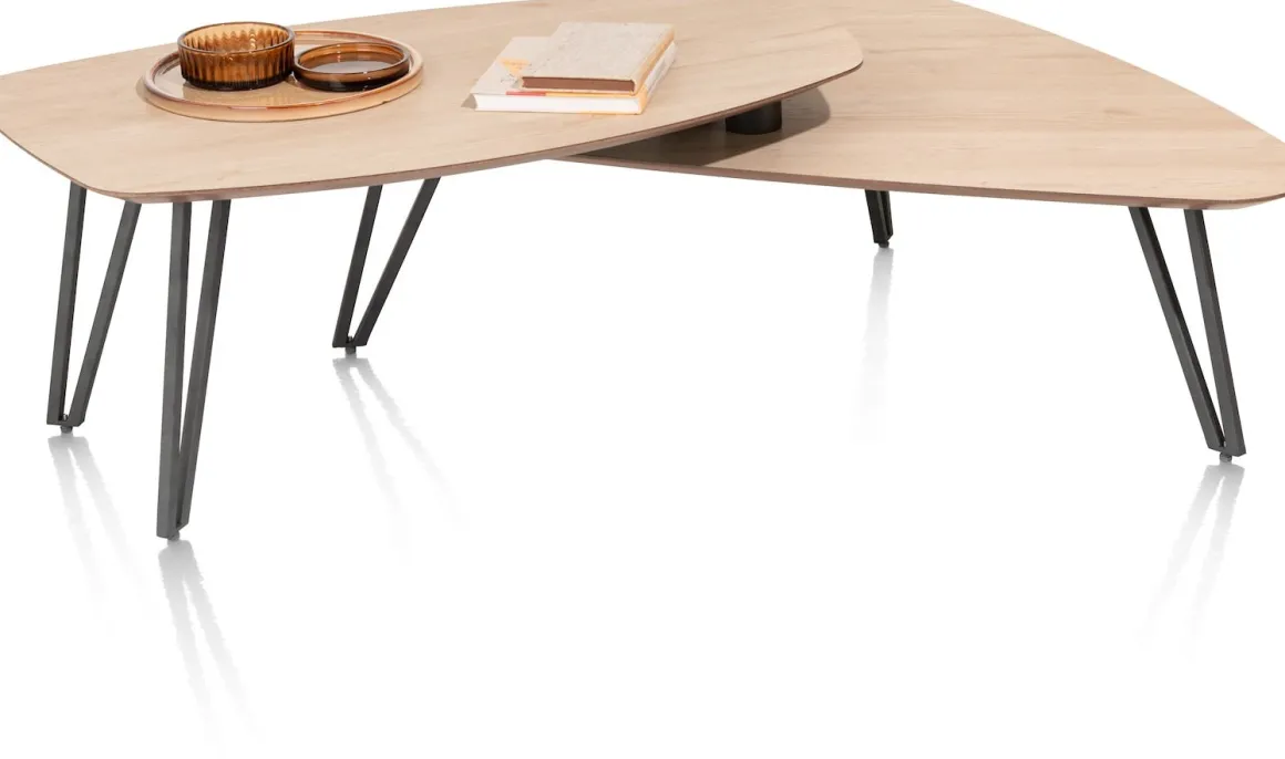 LINDFIELD salontafelset 110 x 80 cm / 90 x 55 cm - eiken look