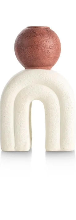 Lot kandelaar H15,5cm in de kleur Crème - COCOmaison