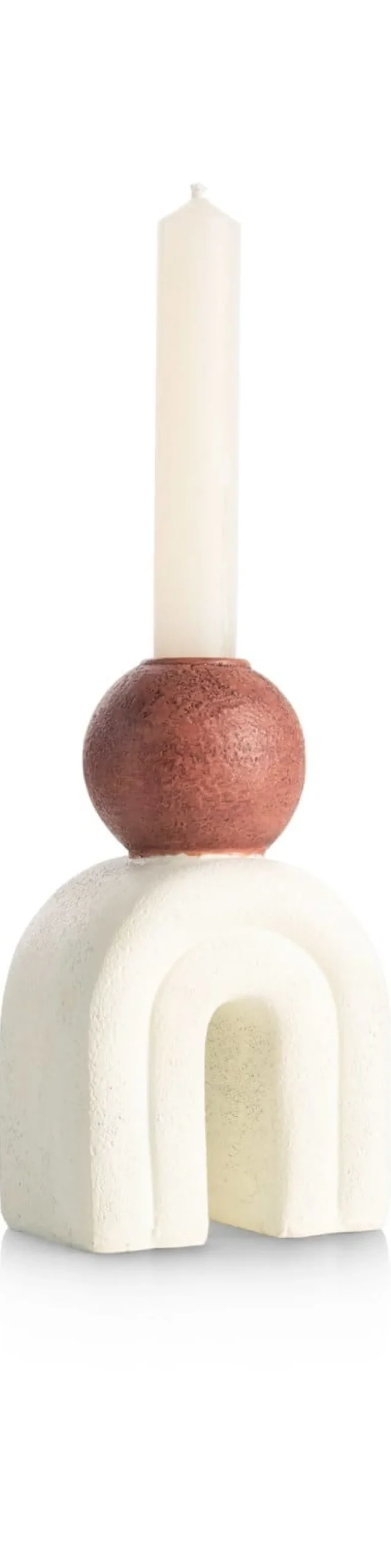 Lot kandelaar H15,5cm in de kleur Crème - COCOmaison