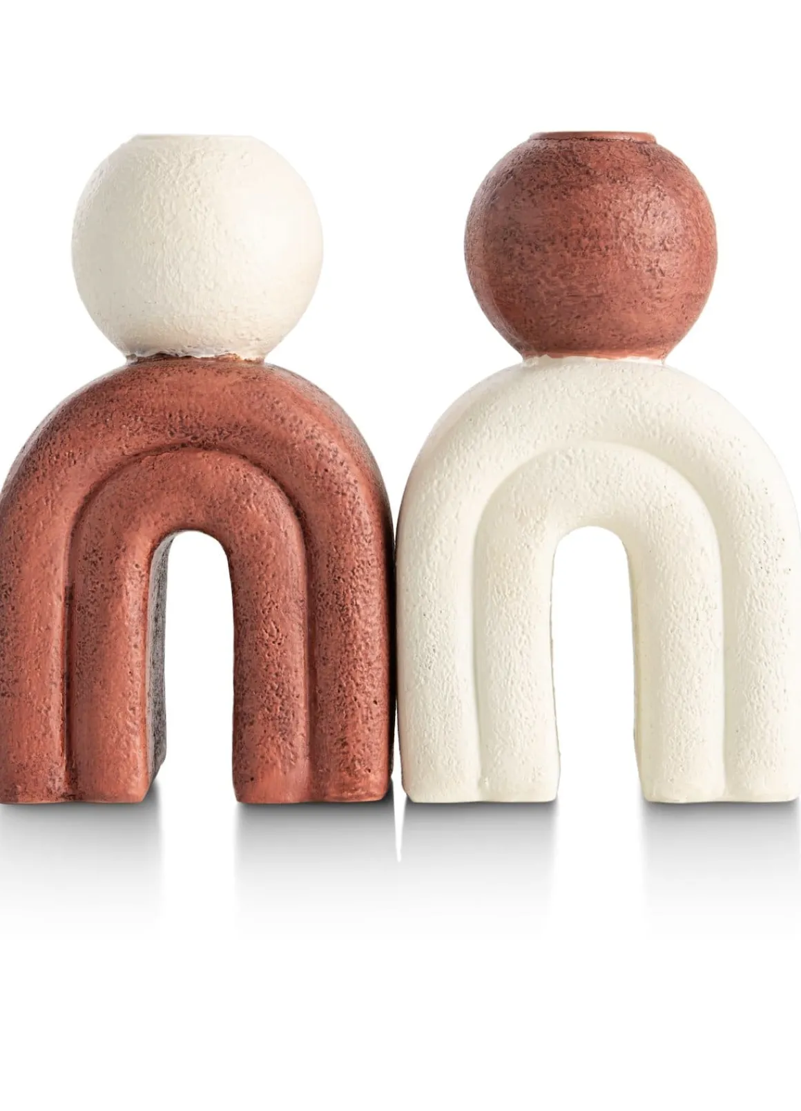 Lot kandelaar H15,5cm in de kleur Crème - COCOmaison