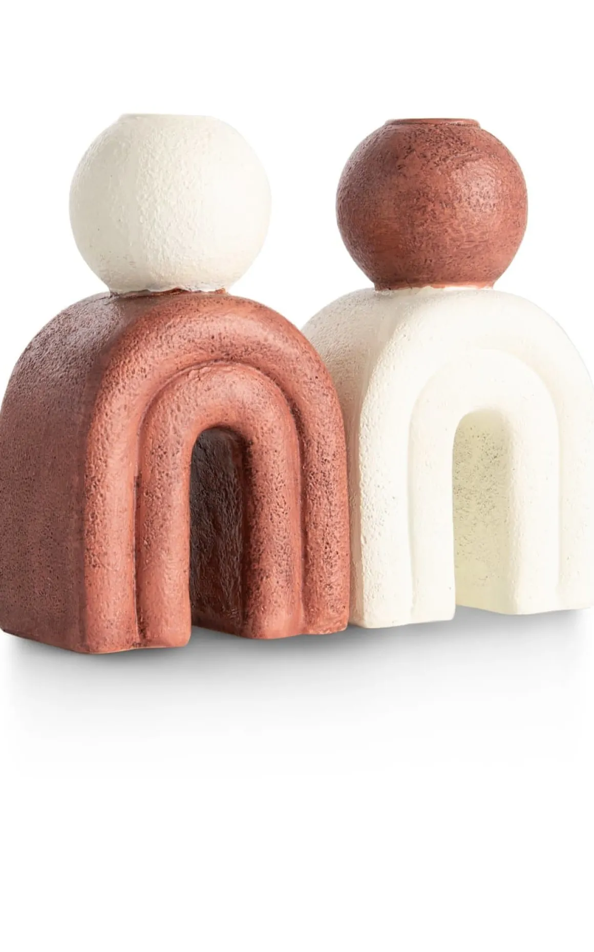 Lot kandelaar H15,5cm in de kleur Crème - COCOmaison