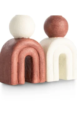 Lot kandelaar H15,5cm in de kleur Bruin - COCOmaison