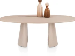 Lund, eetkamertafel ovaal 210 x 120 cm. - stone-skin - cone poot - Desert
