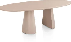 Lund, eetkamertafel ovaal 240 x 120 cm. - stone-skin - cone poot - Desert