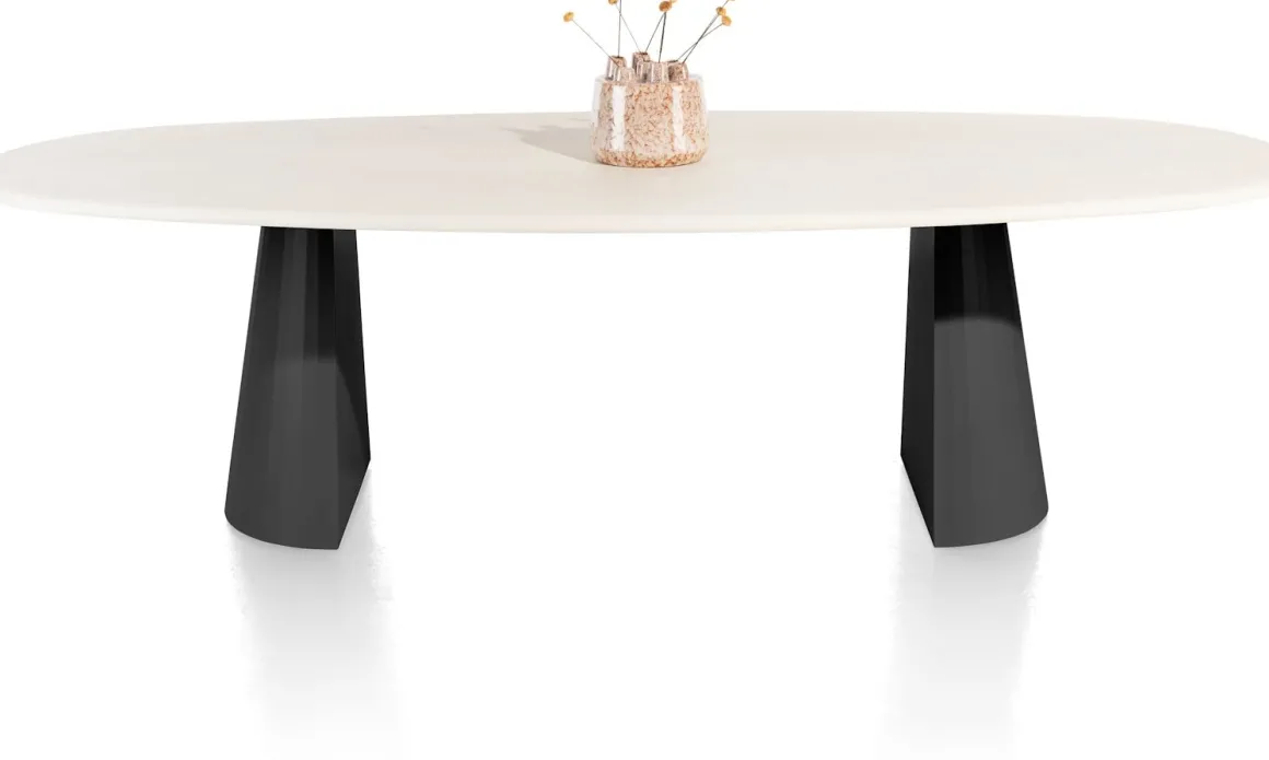 LUND eetkamertafel ovaal 270 x 120 cm. cone poot - XOOON