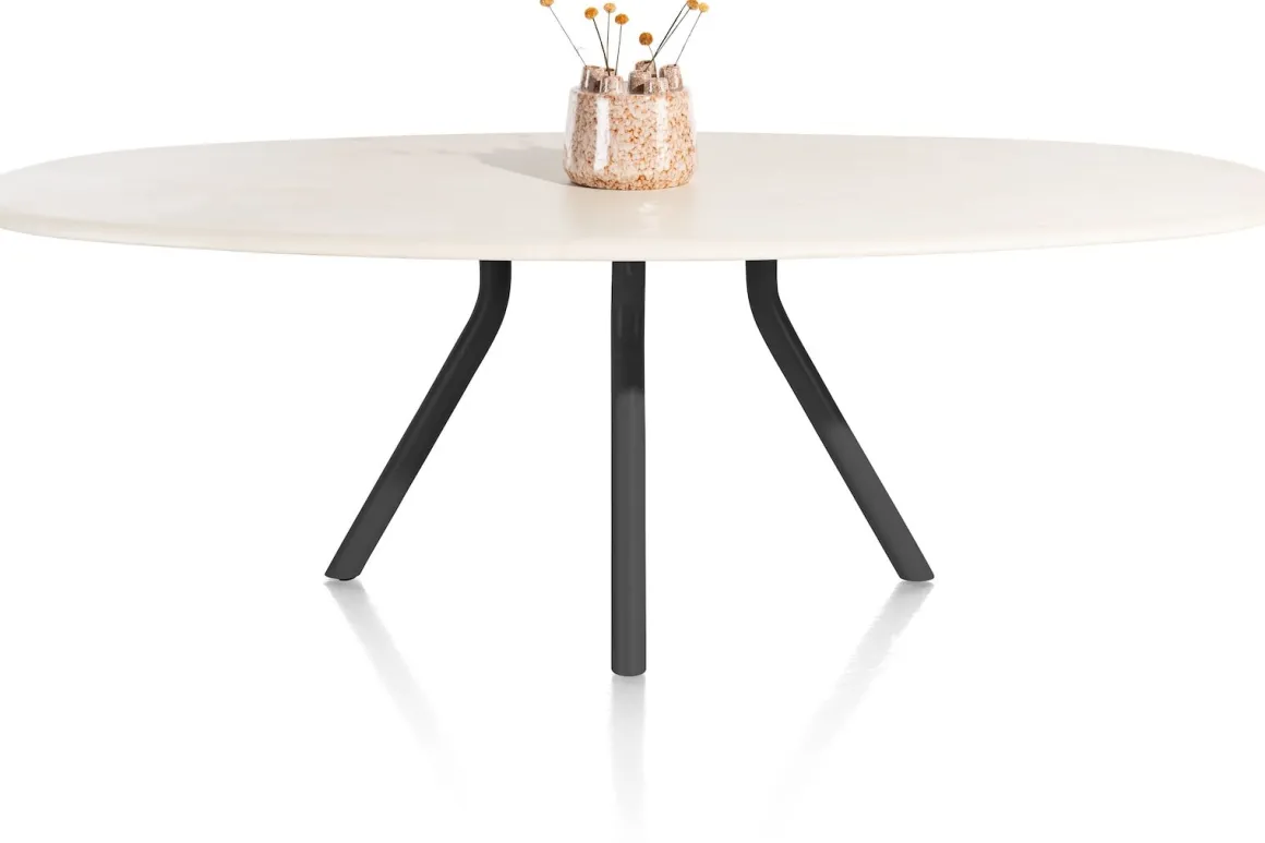 LUND eetkamertafel ovaal (240x120cm) centrale poot lang - XOOON
