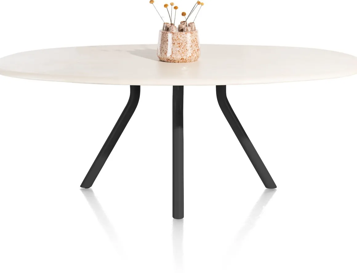 LUND eetkamertafel ovaal 210 x 120 cm. centrale poot lang - XOOON