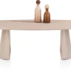 Lund, eetkamertafel ovaal 270 x 120 cm. - stone-skin - cone poot - Desert